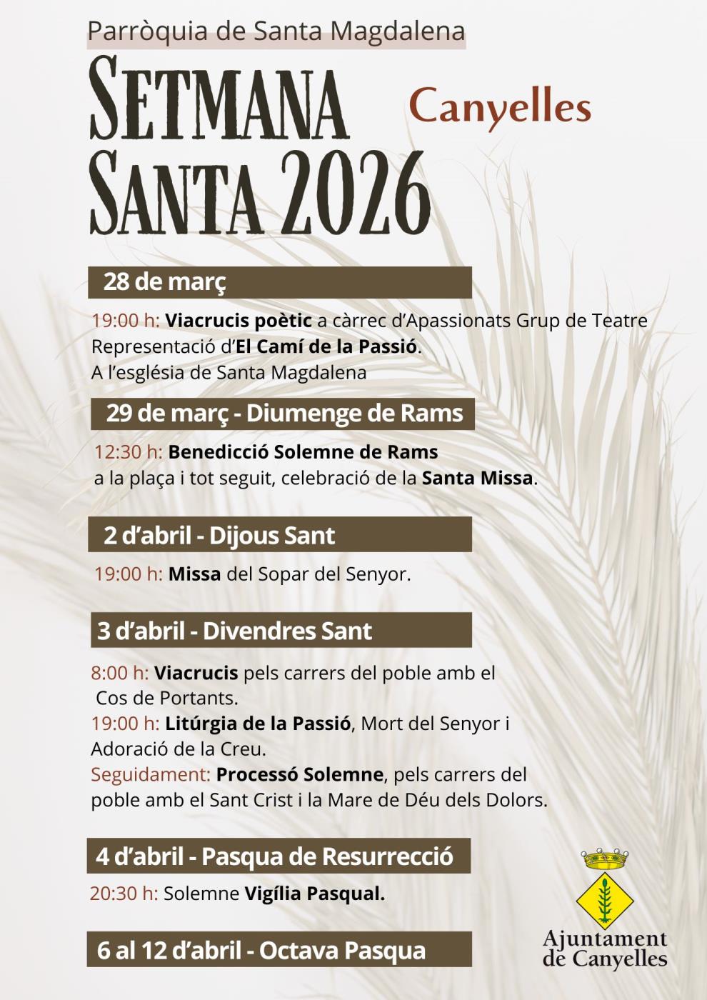 Canyelles viu la Setmana Santa amb els actes tradicionals