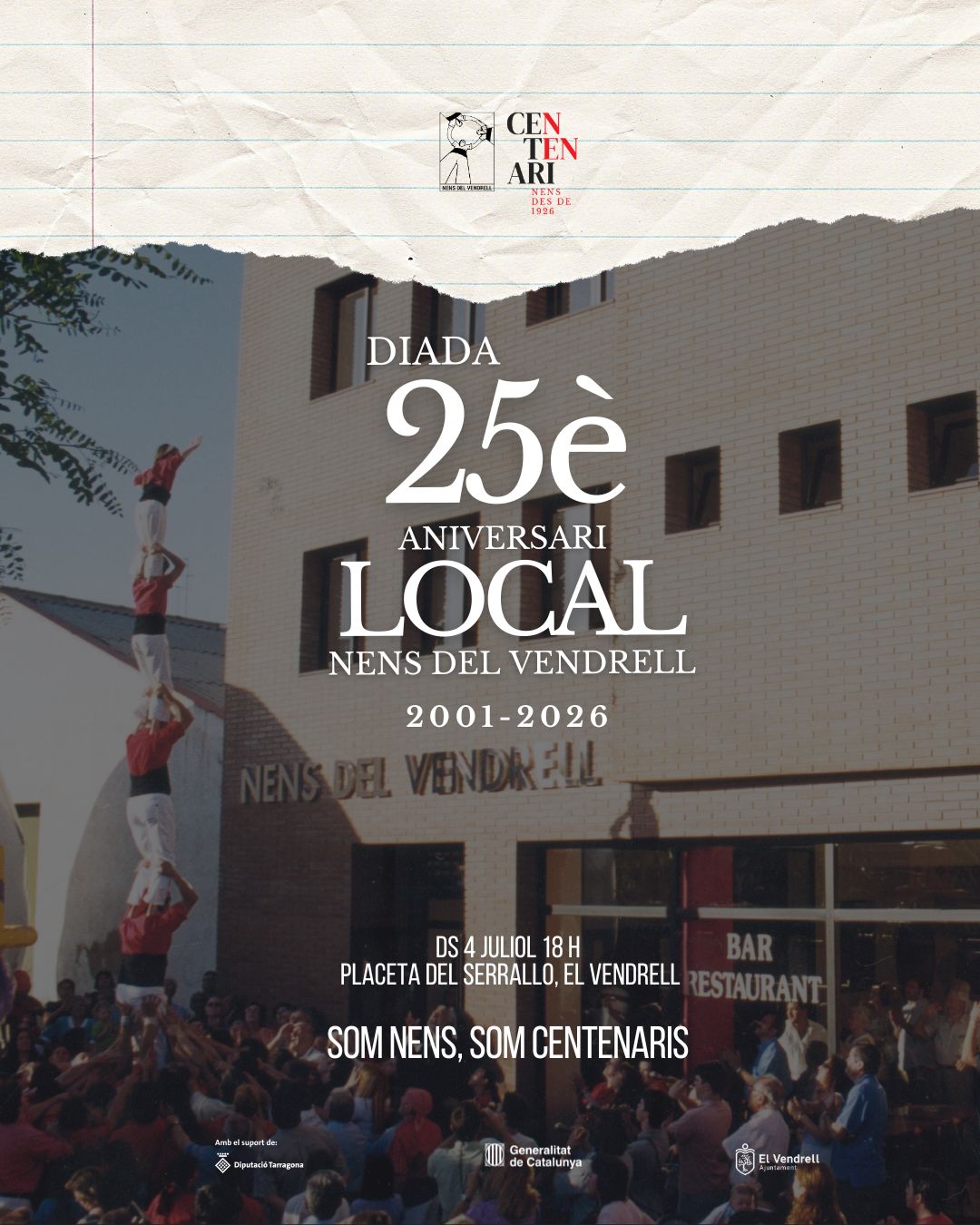 Els Nens del Vendrell celebren els 25 anys del seu local