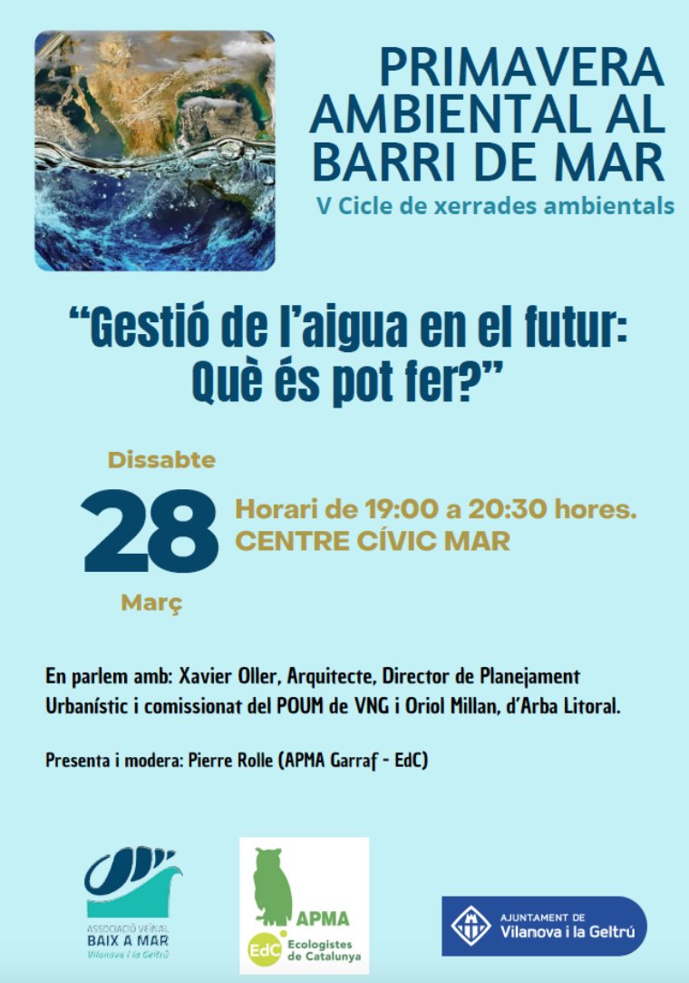 La gestió de l'aigua a Vilanova, reptes i oportunitats