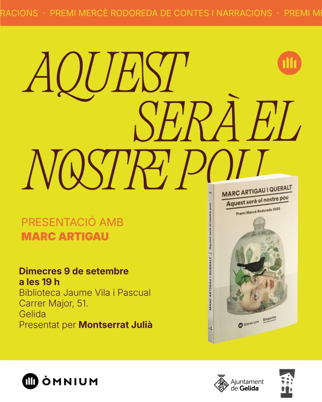 Marc Artigau presenta el Premi Mercè Rodoreda