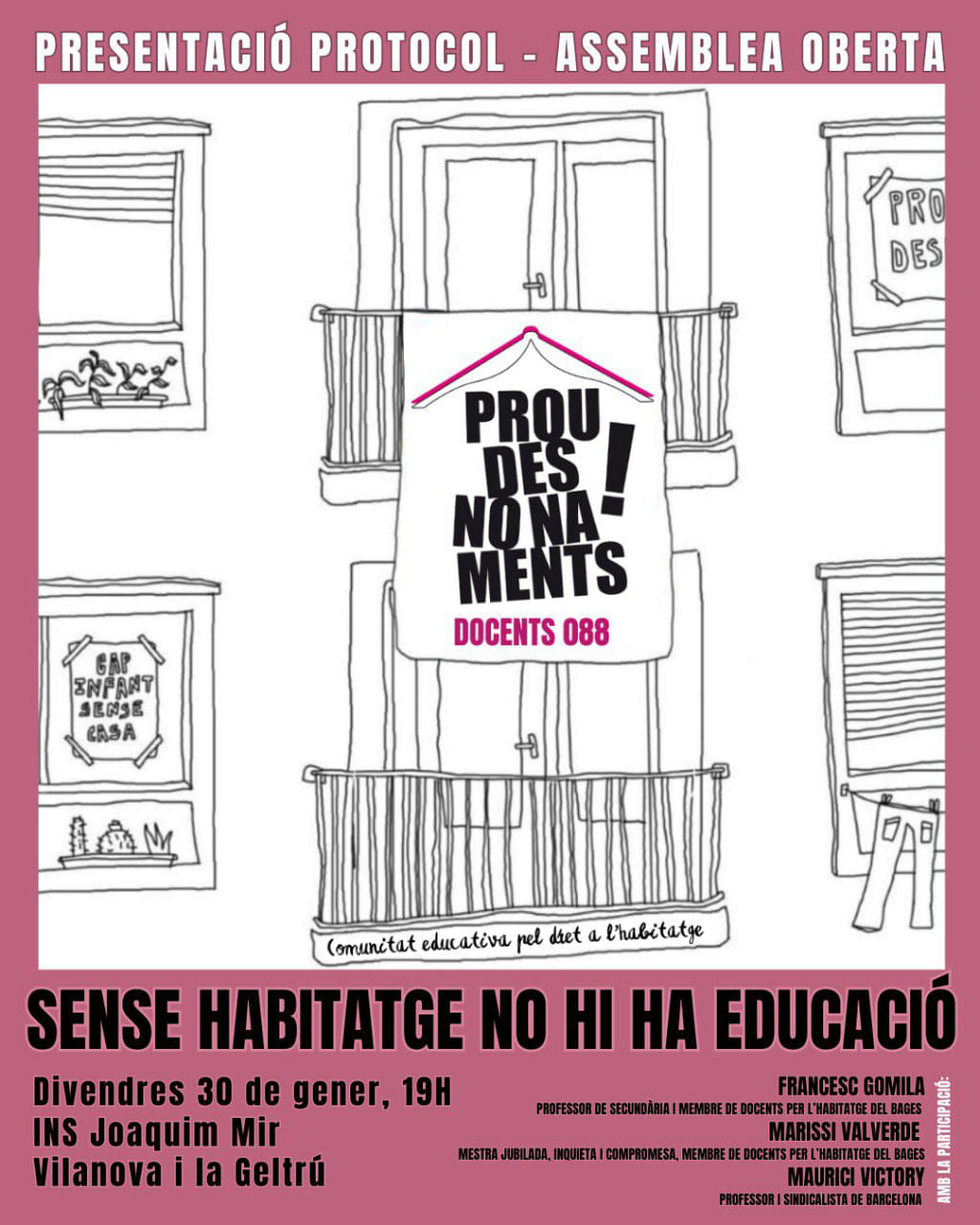 Presentació del protocol 'Sense Habitatge no hi ha educació' a Vilanova