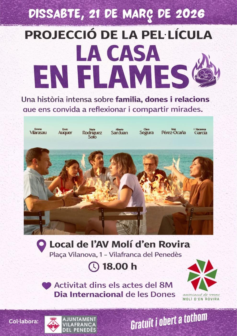 Projecció de la pel·lícula La Casa en Flames