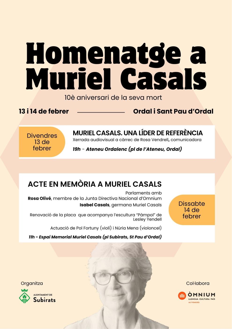 Subirats homenatja a Muriel Casal en el 10è aniversari de la seva mort