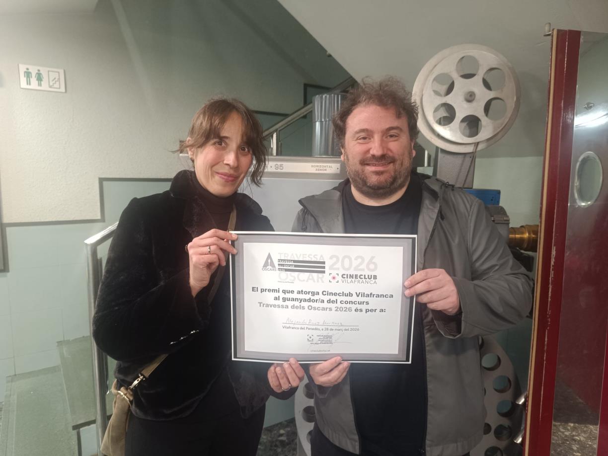 Alejandra Ruiz guanya la Travessa dels Oscar 2026 de Cineclub Vilafranca. Cineclub Vilafranca