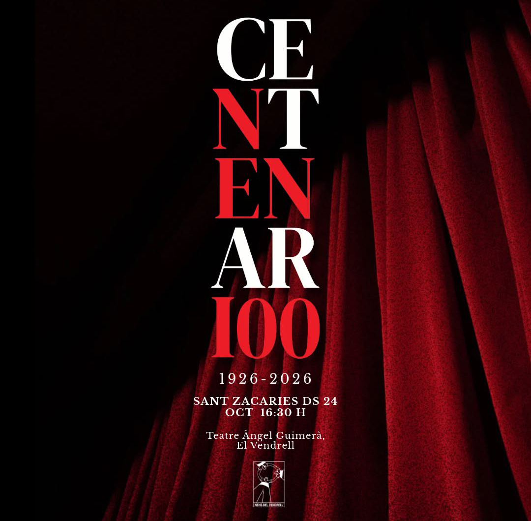 Cartell acte de clausura del centenari dels Nens del Vendrell. Eix