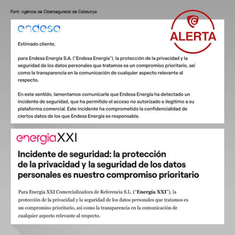 Ciberatac a Endesa i Energía XXI: dades personals i bancàries de clients compromeses. EIX