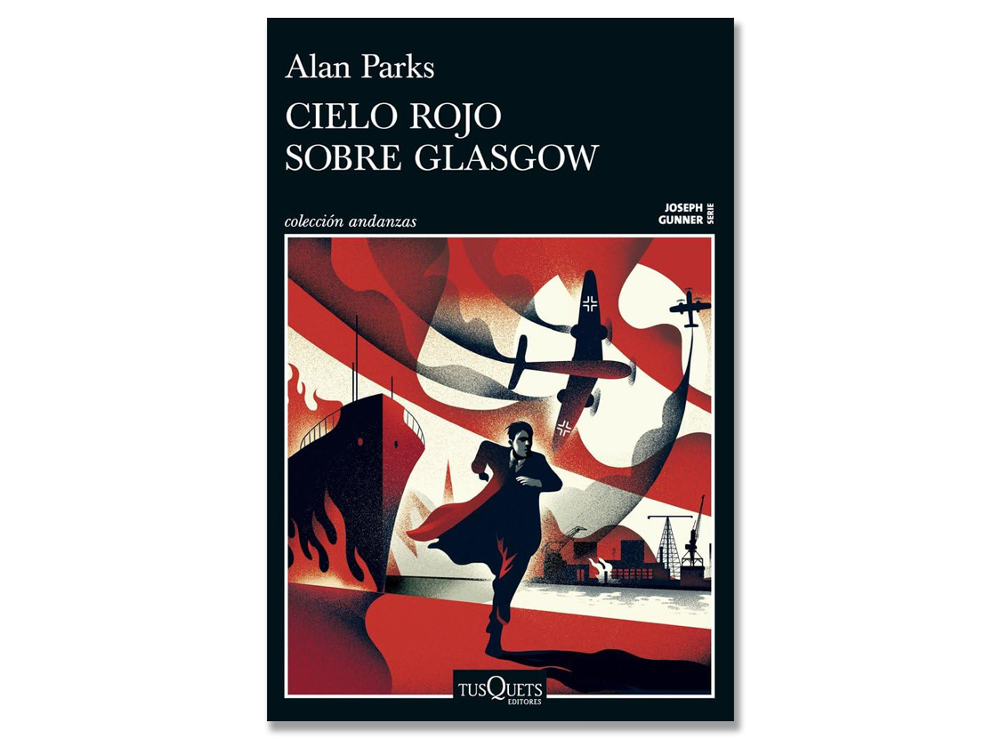 Coberta de 'Cielo rojo sobre Glasgow' d'Alan Parks. Eix