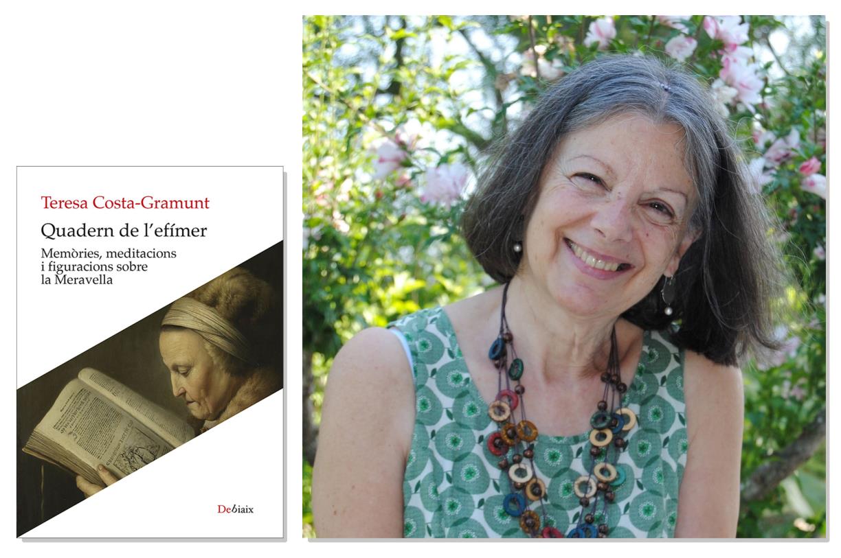 Coberta de 'Quadern de l’efímer. Memòries, meditacions i figuracions sobre la Meravella', el nou llibre de Teresa Costa-Gramunt. Eix