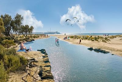 Imatge del projecte de renaturalització del riuet de Coma-ruga