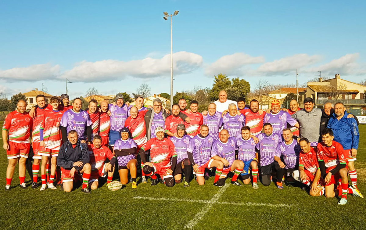 El combinat de veterans del Barbarians a la ciutat de Béziers. Eix