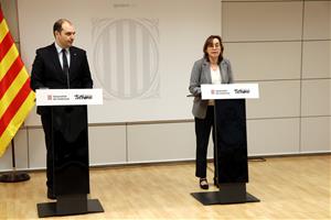 El conseller de la Presidència, Albert Dalmau, i la consellera de Territori, Sílvia Paneque. Jordi Bataller