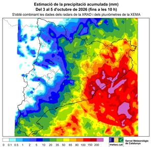 El Meteocat diu que l'episodi de pluges d'aquest matí no estava previst pels models meteorològics. EIX