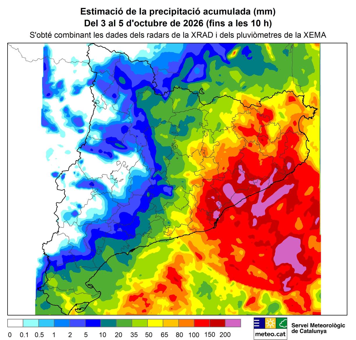 El Meteocat diu que l'episodi de pluges d'aquest matí no estava previst pels models meteorològics. EIX