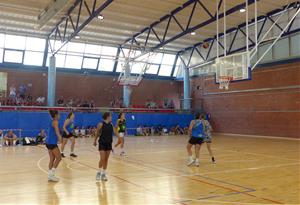 El pavelló esportiu de Pins Vens . Eix