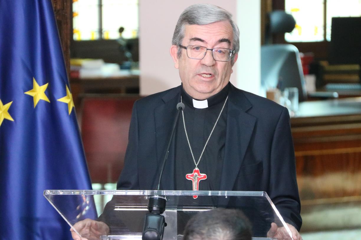 El president de la CEE, Luis Argüello, aquest dilluns a Madrid . ACN / Miquel Vera