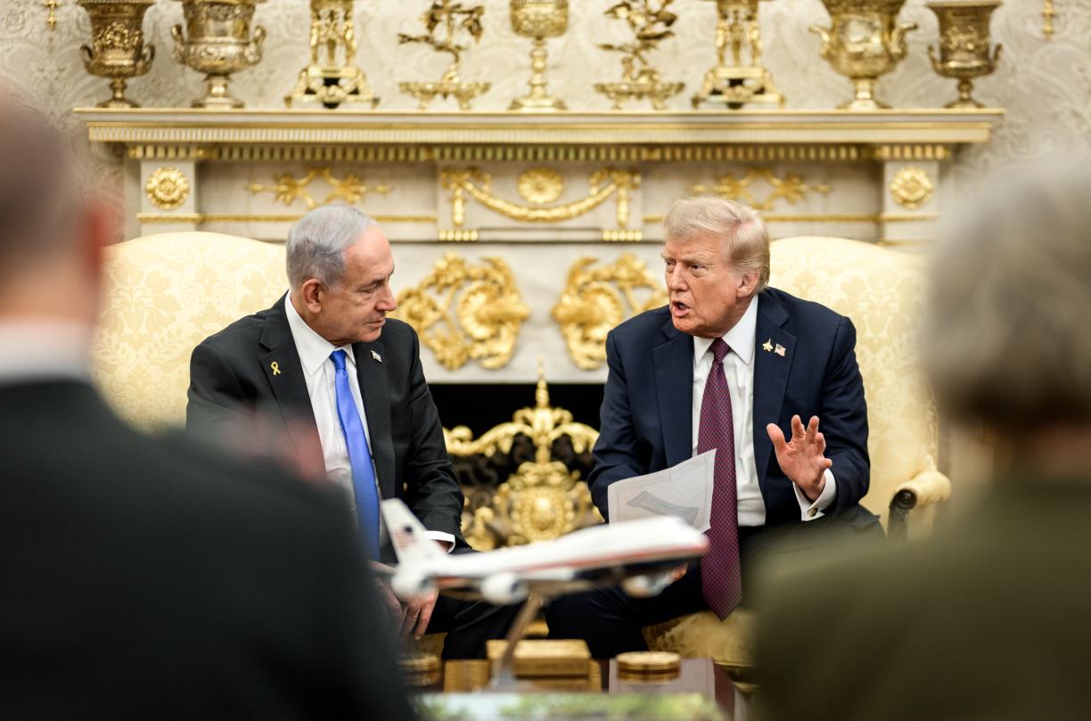 El president nord-americà, Donald Trump, i el primer ministre israelià, Benjamin Netanyahu, durant una reunió recent a la Casa Blanca. ACN