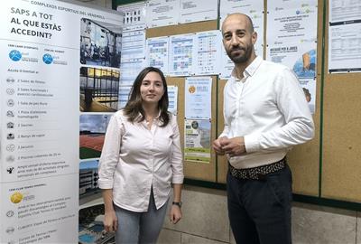 El regidor d’Instal·lacions Esportives, Àlex Barrera, i la regidora d’Entitats Esportives, Mariona Figueras. Eix