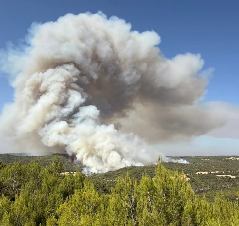 Els Bombers treballen amb 36 dotacions, 9 de les quals aèries, en un nou incendi forestal a Rubió. Bombers