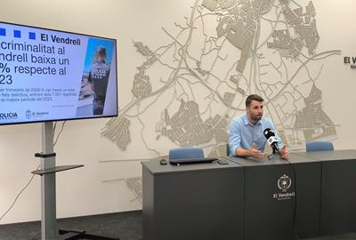 Els delictes al Vendrell disminueixen un 51% respecte al 2023. Ajuntament del Vendrell