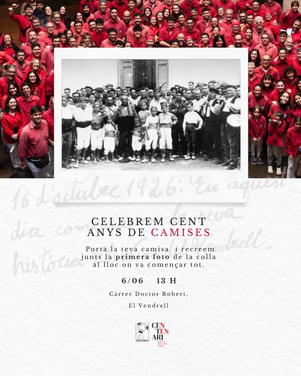Els Nens del Vendrell recrearan la fotografia fundacional de la colla per celebrar el centenari. EIX