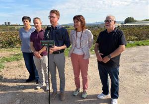 Els regidors d'ERC Vilafranca en roda de premsa . Eix