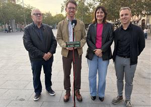 Els regidors d'ERC Vilafranca en roda de premsa . Eix