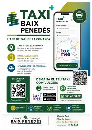 Entra en funcionament l'Àrea Única del Taxi del Baix Penedès per millorar la mobilitat comarcal