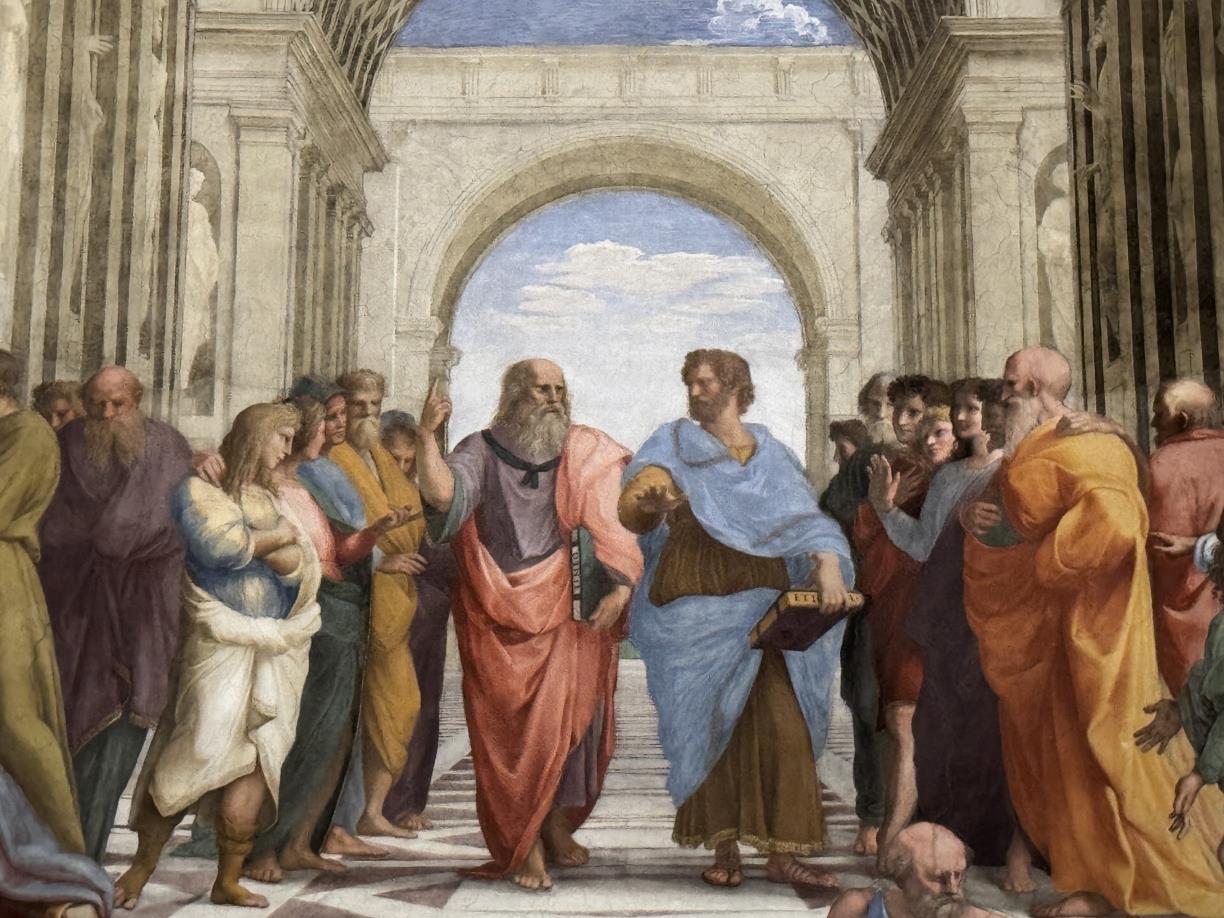 Escola d'Atenes. Eix