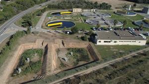 Imatge aèria de la depuradora de Cambrils i les basses del projecte LIFE REMAR. Veolia
