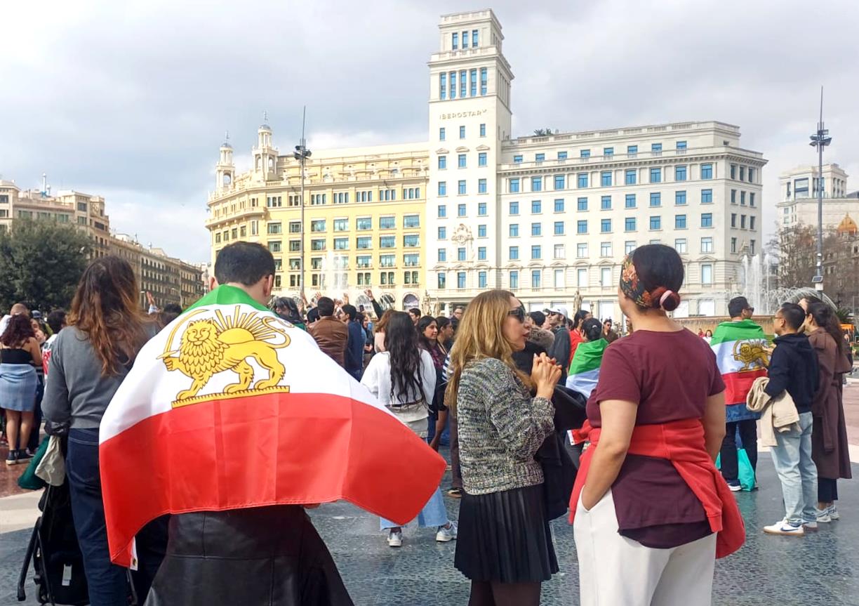 Imatge de la concentració d'iranians a Barcelona. ACN