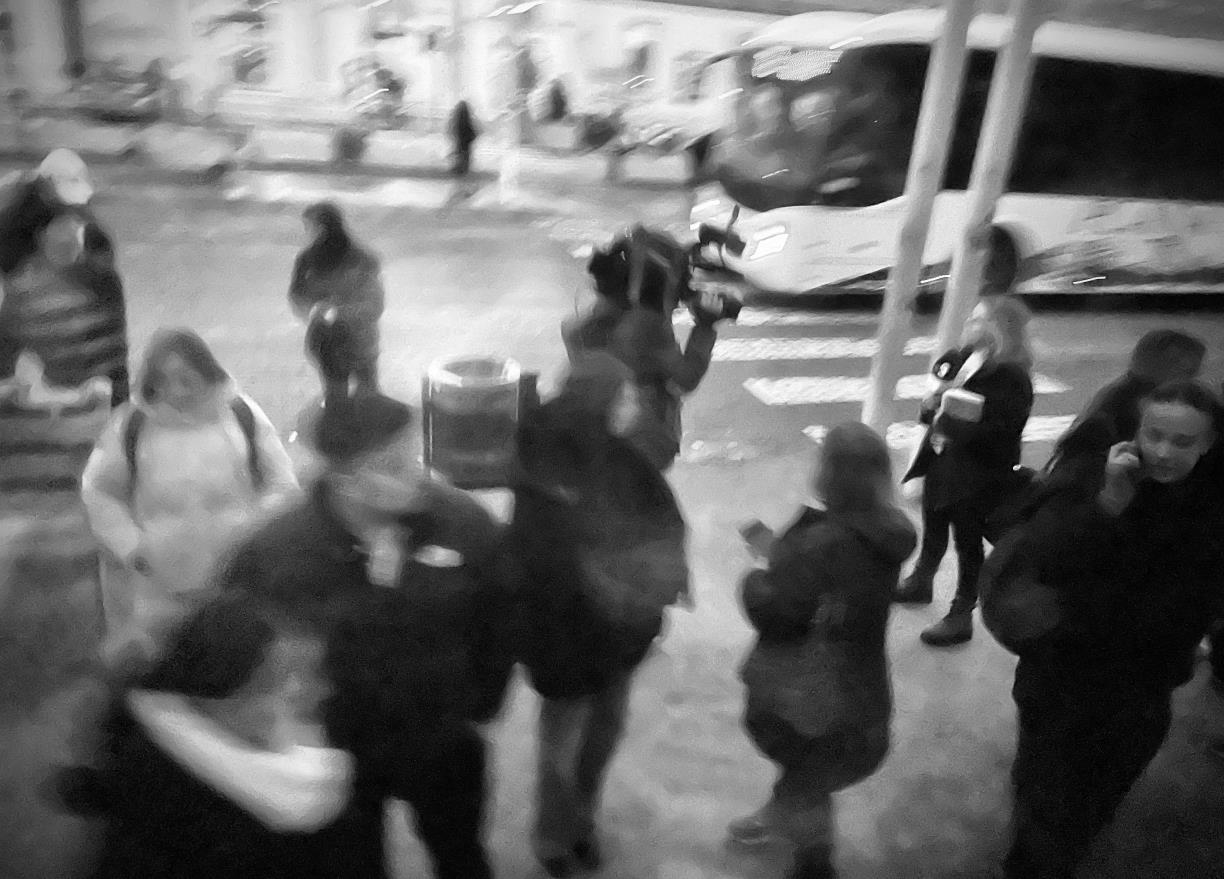 Imatge de la parada de bus de l'estació de Vilanova aquest matí. Roger Gómez