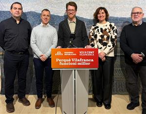 Imatge de la roda de premsa d'ERC Vilafranca. Eix