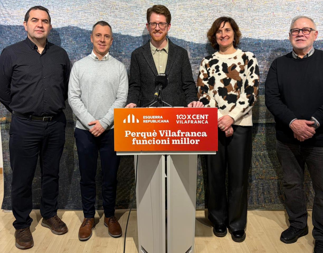Imatge de la roda de premsa d'ERC Vilafranca. Eix