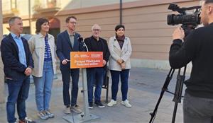 Imatge de la roda de premsa d'ERC Vilafranca. Eix