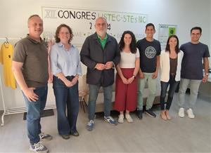 Imatge de la trobada de delegació de Junts per Catalunya a la Vegueria Penedès amb els representants d'USTEC-STEs. Eix
