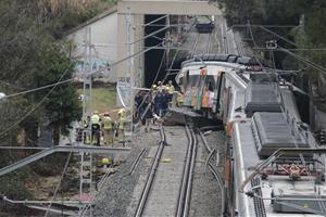 Imatge de l'accident mortal de Rodalies a Gelida. ACN
