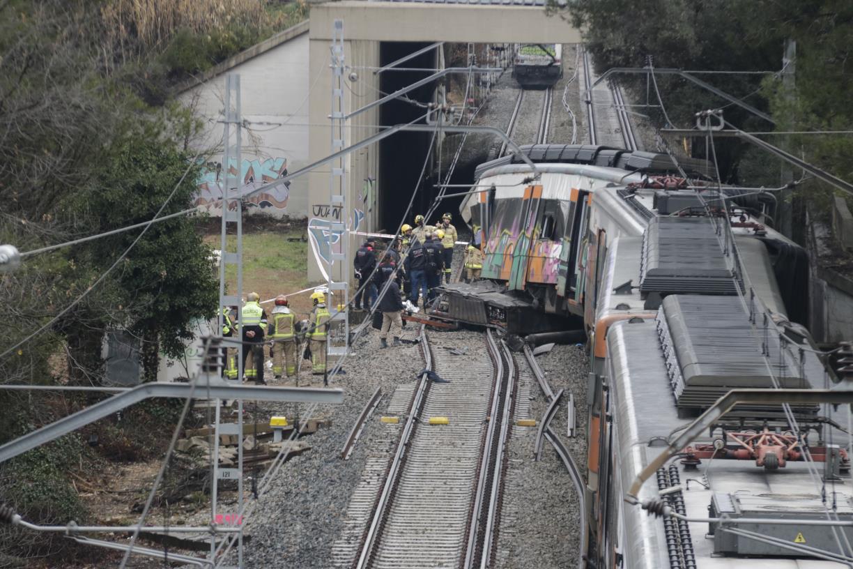 Imatge de l'accident mortal de Rodalies a Gelida. ACN