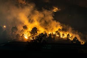 Imatge de l'incendi de l'Anoia . ACN / Jordi Borràs