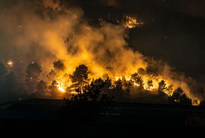 Imatge de l'incendi de l'Anoia . ACN / Jordi Borràs