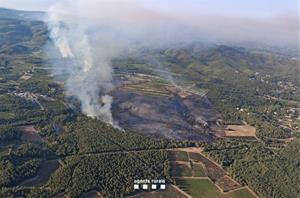 Incendi forestal a Aiguamúrcia. Bombers