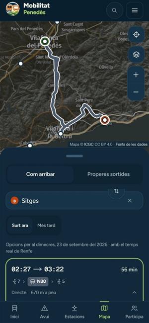 Joves del Penedès creen una plataforma per centralitzar en temps real la informació del transport públic