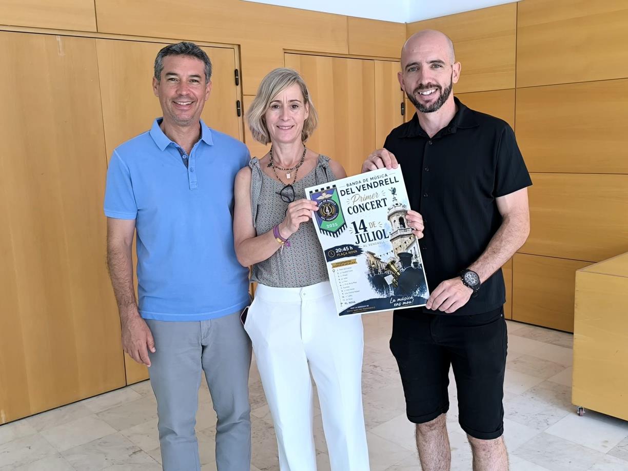 La Banda de Música del Vendrell es presentarà en societat amb un concert inaugural el 14 de juliol. Ajuntament del Vendrell