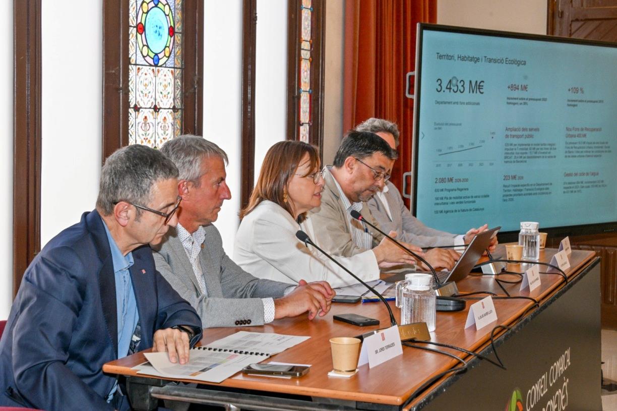La consellera de Territori, Habitatge i Transició Ecològica, Sílvia Paneque, ha presentat aquest dimarts les inversions previstes pel seu departament 
