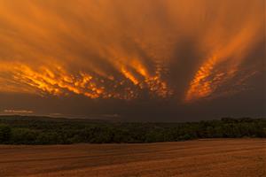 La fotografia ‘Mammatus de foc’, del penedesenc Xavi Navas, rep una menció d’honor de la WMO. Xavi Navas