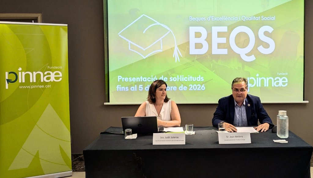 La Fundació Pinnae destina 150.000 euros a la segona edició de les BEQS per facilitar l'accés a la universitat. Fundació Pinnae