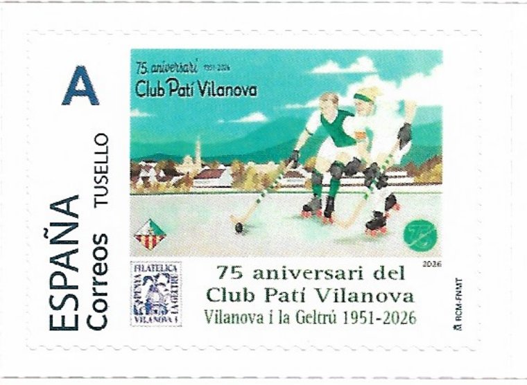 La Penya Filatèlica commemora amb dos segells els 75 anys del Club Patí i el Club de Futbol Vilanova. EIX