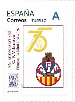 La Penya Filatèlica commemora amb dos segells els 75 anys del Club Patí i el Club de Futbol Vilanova