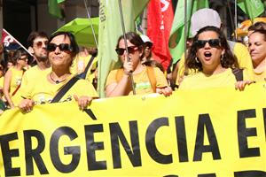 La vaga educativa té un seguiment del 10,64% al Penedès en el primer dia de curs. ACN
