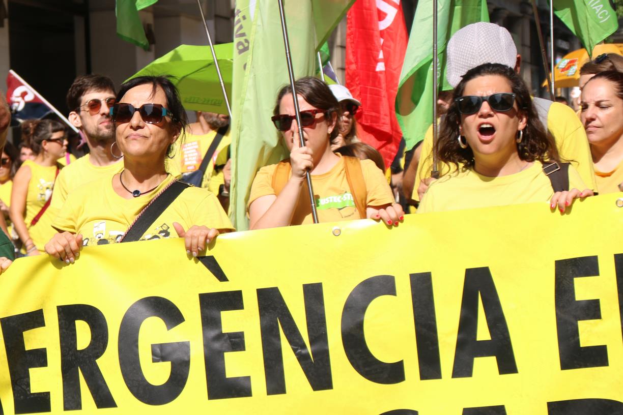 La vaga educativa té un seguiment del 10,64% al Penedès en el primer dia de curs. ACN