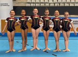 Les gimnastes del Club Rítmica Olèrdola 